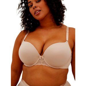 Torrid Push-Up T-Shirt Bra - Microfiber Beige with 360° Back Smoothing™ | 42B